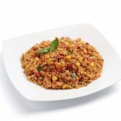 Quinoa and diced vegetables